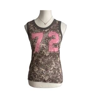 Social Scene Size Medium Y2K Camo + Pink Tank